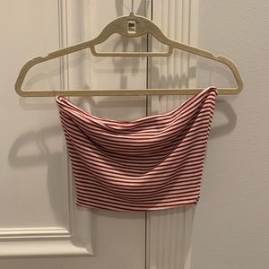 Red and white stripped tube top